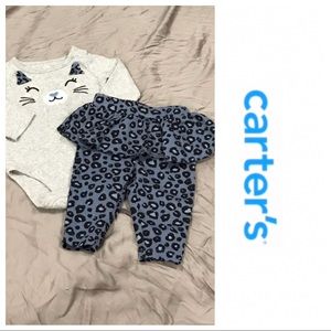 🔴SOLD🔴 Carter’s Blue Leopard Outfit